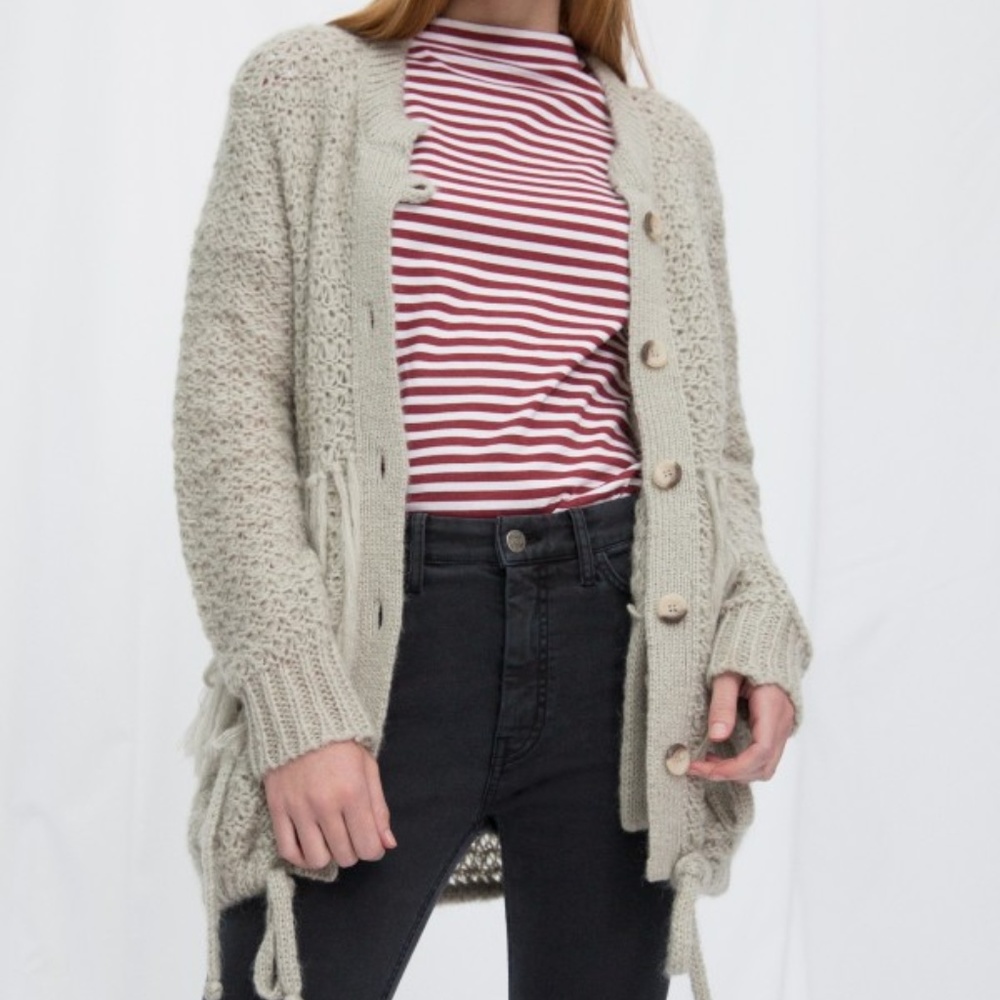 MIH Jeans Rocca Cardigan Sweater XS Gray Mohair